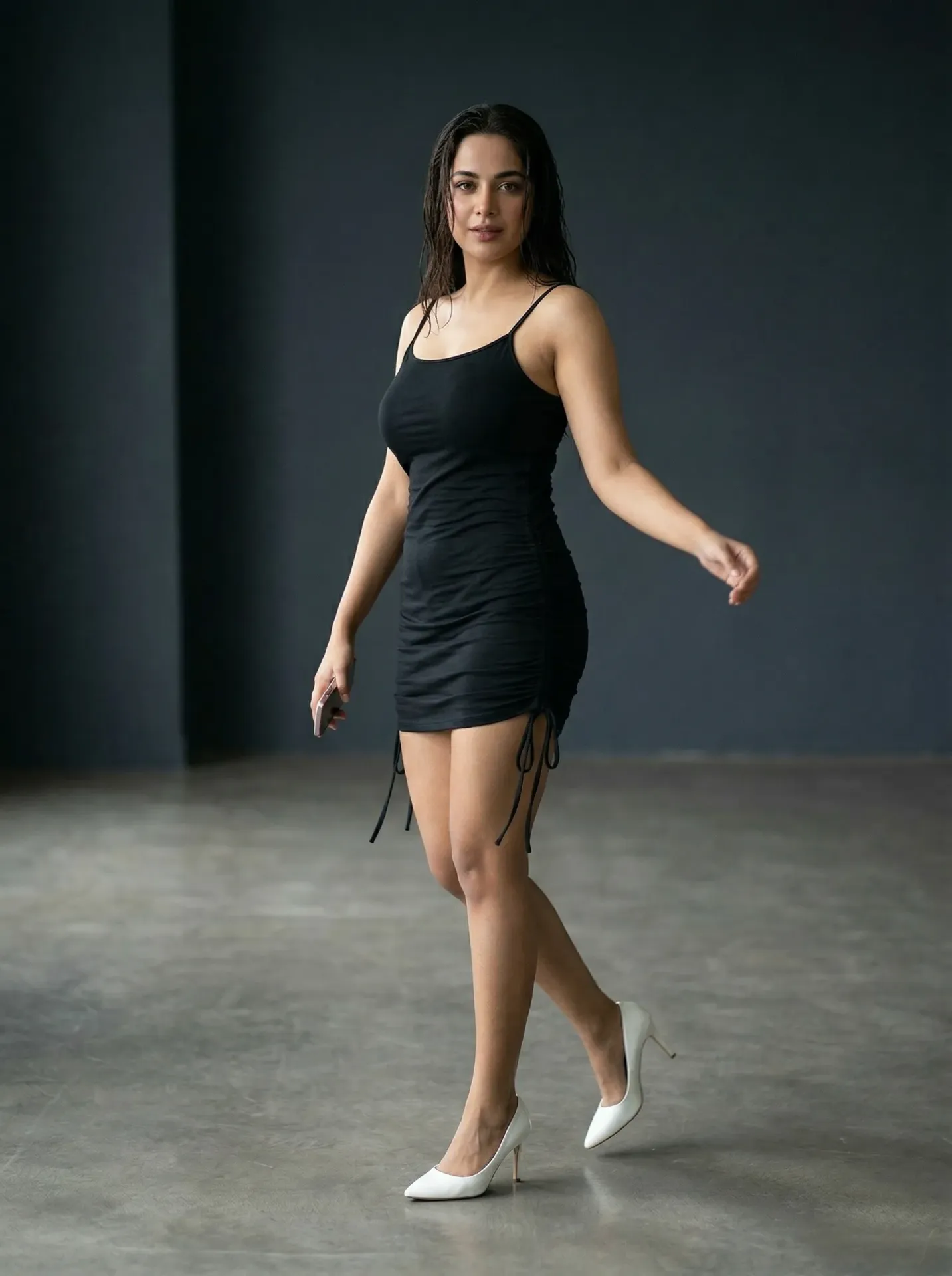 Trendy Tie-up dress (Black)
