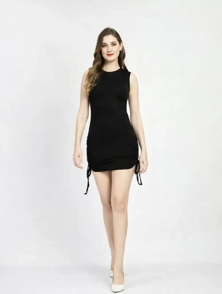 Trendy Tie-up dress (XS, Black)