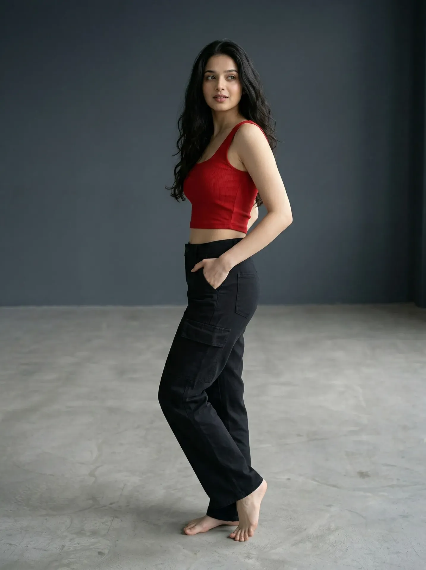 Ribbed Square Neck Tank