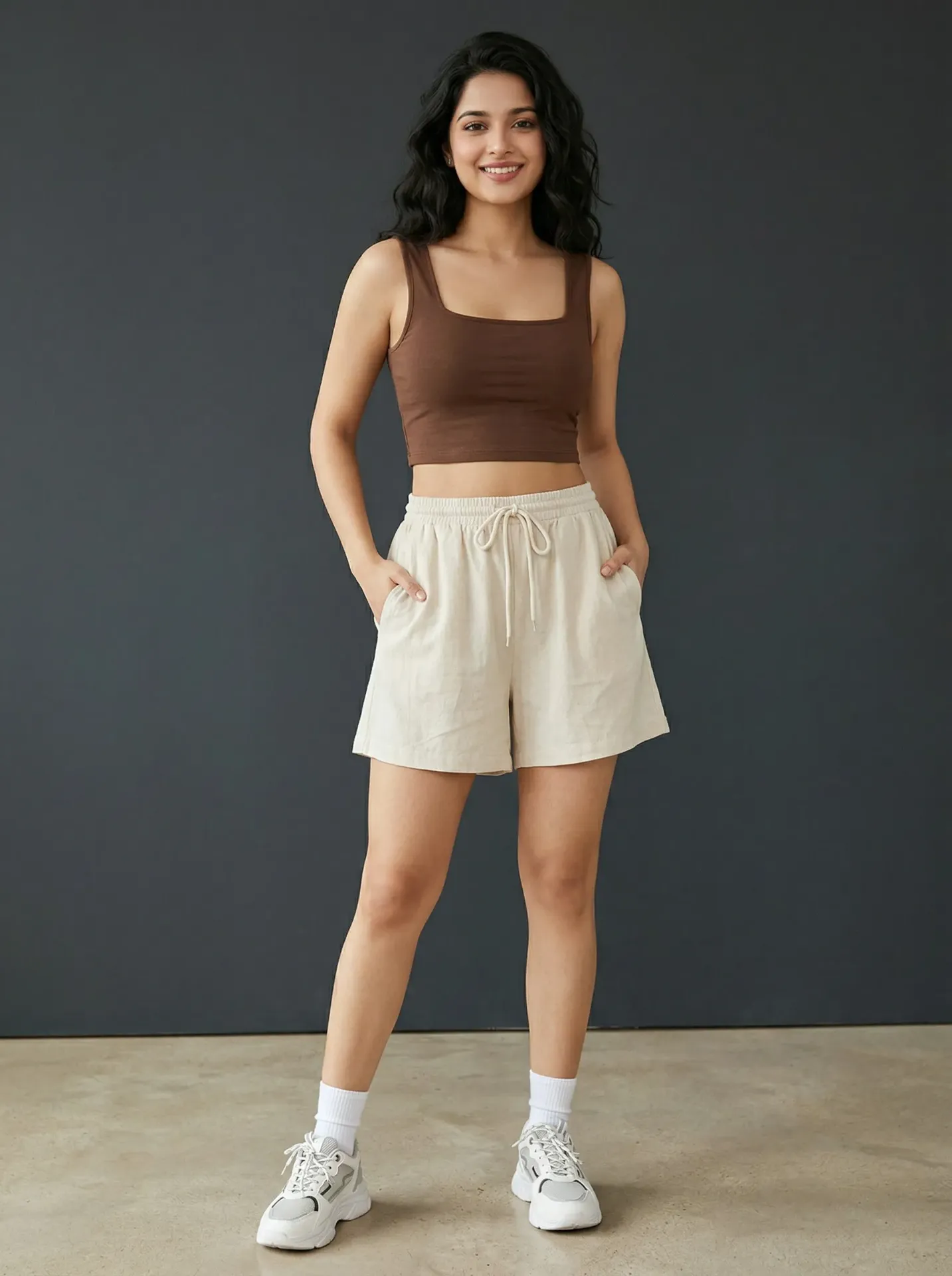 Ribbed Square Neck Tank