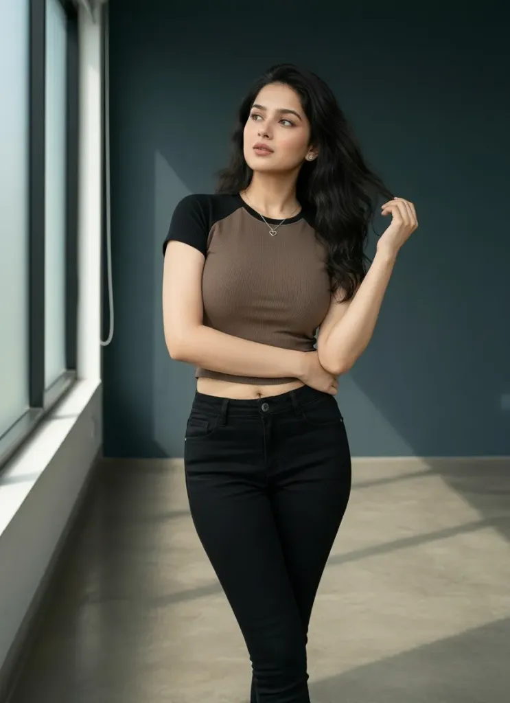 Women's Rib-Knit Crop T-Shirt